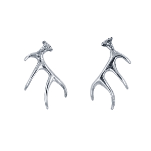 Whitetail Antler Earrings Sterling Silver